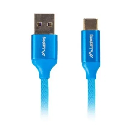 Lanberg CA-USBO-22CU-0018-BL Cable USB 2.0 tipo C a tipo A, 1,8 m, Azul